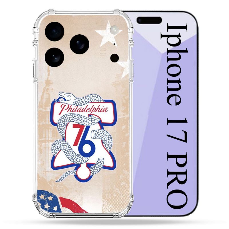 Coque Renforcée Pour Iphone 17 Pro Basket Philadelphia 76ers