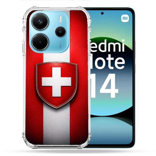 Coque Renforcée Pour Xiaomi Redmi Note 14 4G Voyage Drapeau Suisse