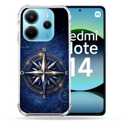 Coque Renforcée Pour Xiaomi Redmi Note 14 4G Voyage Rose des Vents Marine