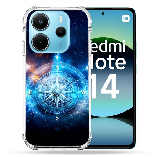 Coque Renforcée Pour Xiaomi Redmi Note 14 4G Voyage Rose des Vents Stellaire