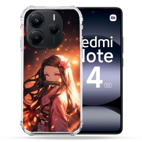Coque Renforcée Pour Xiaomi Redmi Note 14 5G Manga Demon Slayer Nezuko Rose