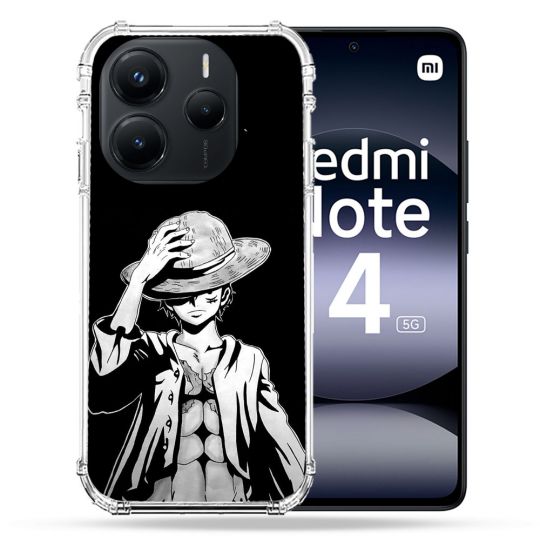 Coque Renforcée Pour Xiaomi Redmi Note 14 5G Manga One Piece Luffy Noir
