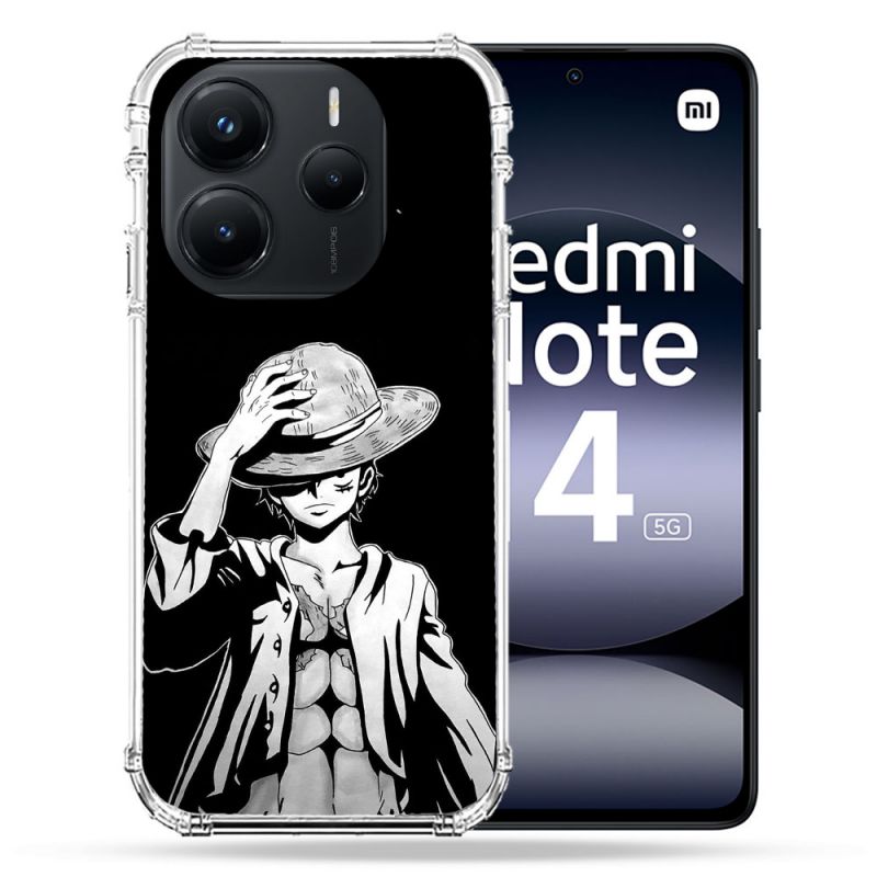 Coque Renforcée Pour Xiaomi Redmi Note 14 5G Manga One Piece Luffy Noir