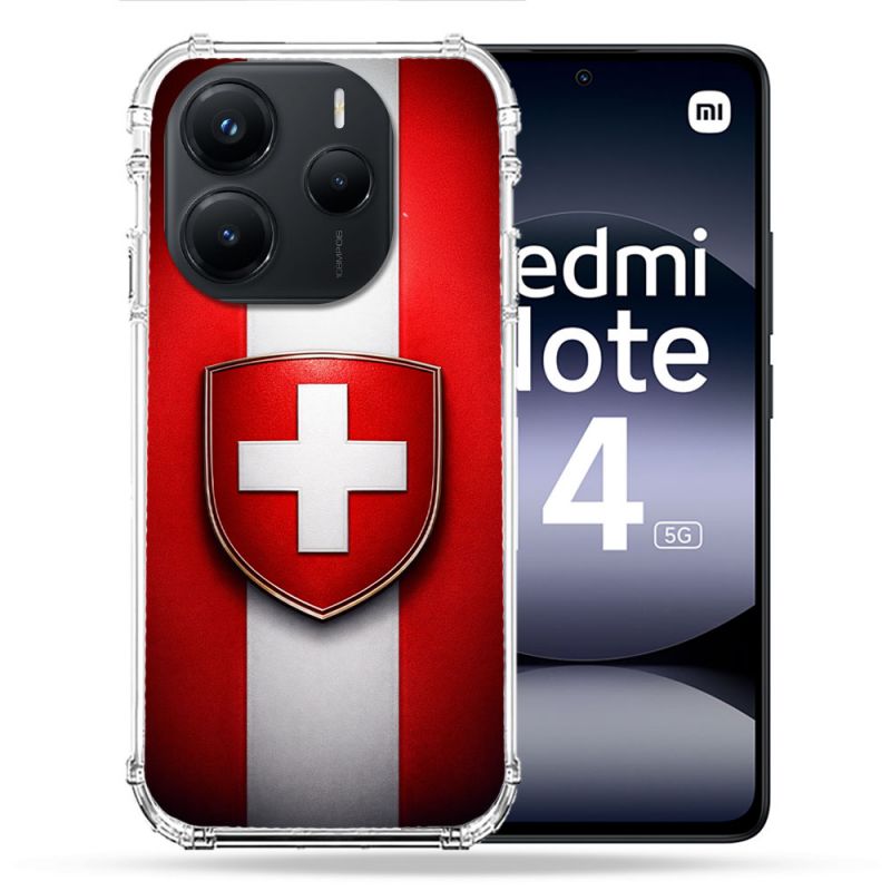 Coque Renforcée Pour Xiaomi Redmi Note 14 5G Voyage Drapeau Suisse