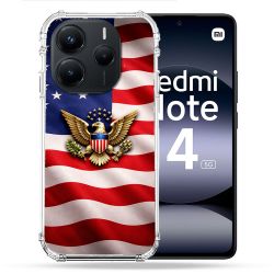 Coque Renforcée Pour Xiaomi Redmi Note 14 5G Voyage Drapeau USA Etats Unis