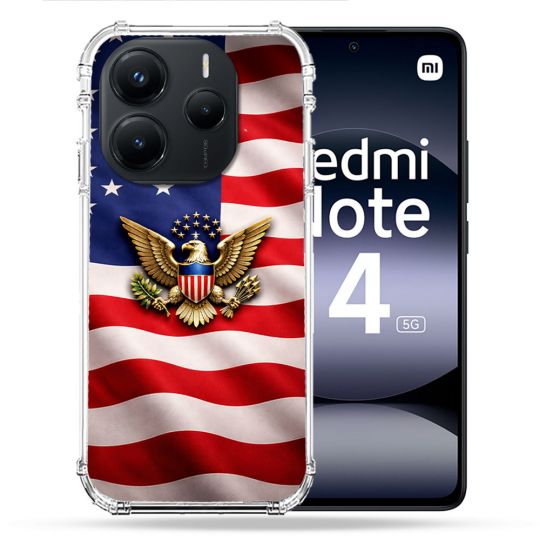 Coque Renforcée Pour Xiaomi Redmi Note 14 5G Voyage Drapeau USA Etats Unis