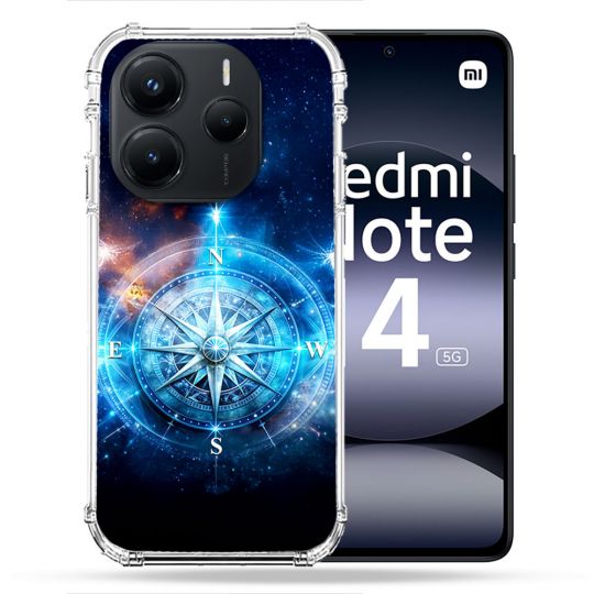 Coque Renforcée Pour Xiaomi Redmi Note 14 5G Voyage Rose des Vents Stellaire