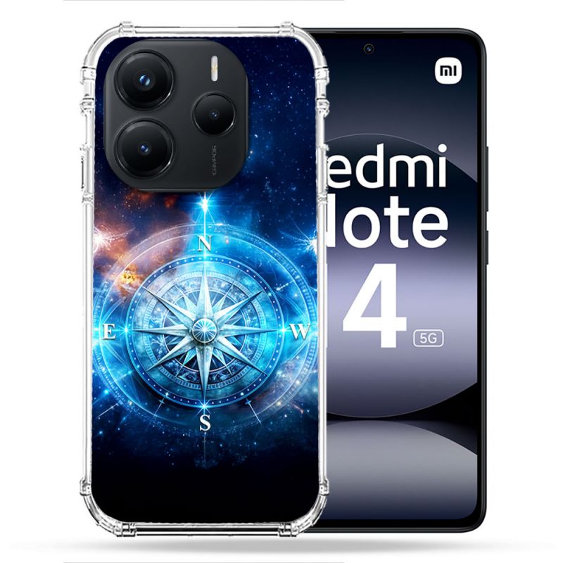 Coque Renforcée Pour Xiaomi Redmi Note 14 5G Voyage Rose des Vents Stellaire