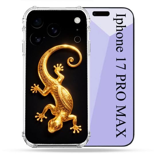 Coque Renforcée Pour Iphone 17 Pro Max Animal Lezard Noir 2026