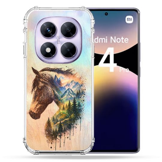 Coque Renforcée Pour Xiaomi Redmi Note 14 PRO 4G Animal Cheval Montagne