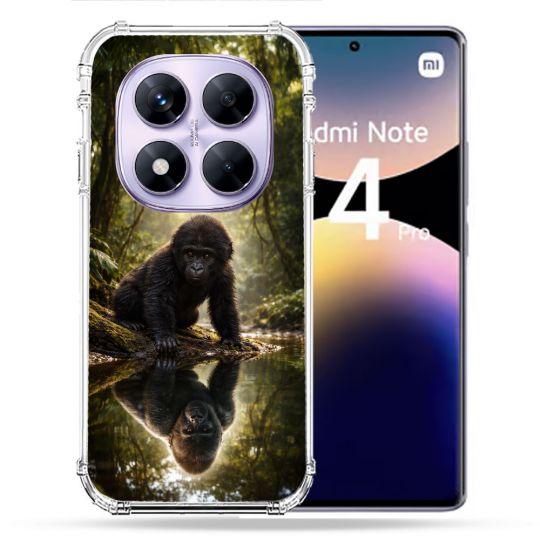Coque Renforcée Pour Xiaomi Redmi Note 14 PRO 4G Animal Gorille Reflet