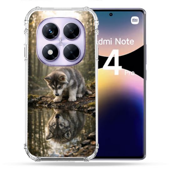 Coque Renforcée Pour Xiaomi Redmi Note 14 PRO 4G Animal Loup Reflet