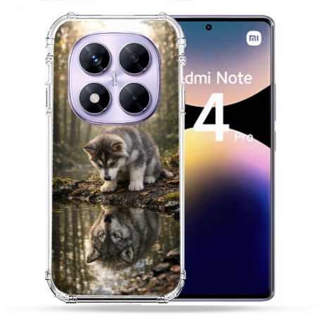 Coque Renforcée Pour Xiaomi Redmi Note 14 PRO 4G Animal Loup Reflet