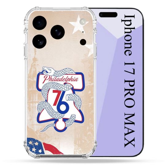 Coque Renforcée Pour Iphone 17 Pro Max Basket Philadelphia 76ers