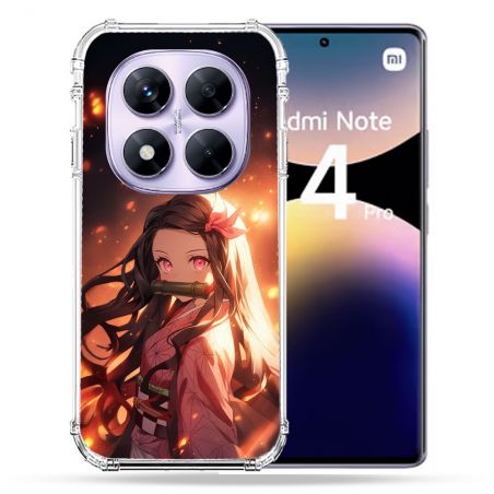 Coque Renforcée Pour Xiaomi Redmi Note 14 PRO 4G Manga Demon Slayer Nezuko Rose