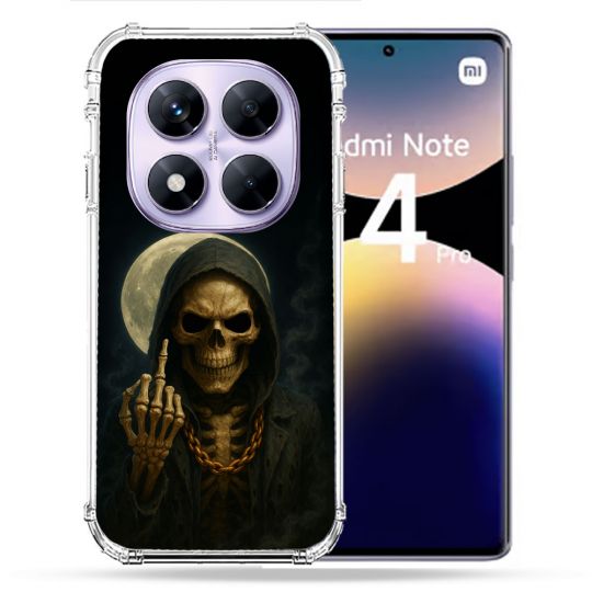 Coque Renforcée Pour Xiaomi Redmi Note 14 PRO 4G Tete de Mort Doigt 2026