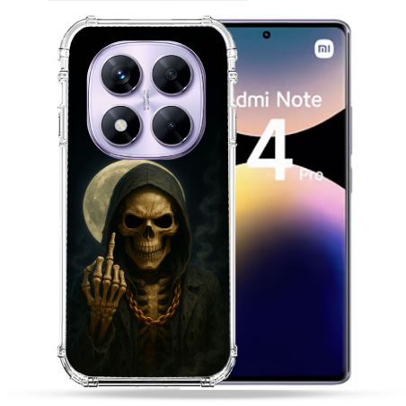 Coque Renforcée Pour Xiaomi Redmi Note 14 PRO 4G Tete de Mort Doigt 2026