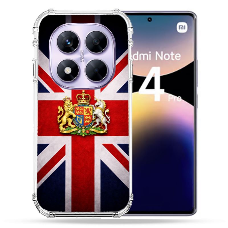 Coque Renforcée Pour Xiaomi Redmi Note 14 PRO 4G Voyage Drapeau Grande Bretagne UK