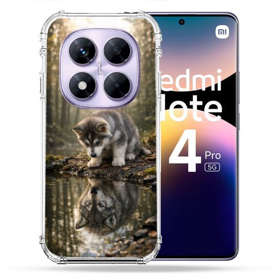 Coque Renforcée Pour Xiaomi Redmi Note 14 PRO 5G Animal Loup Reflet