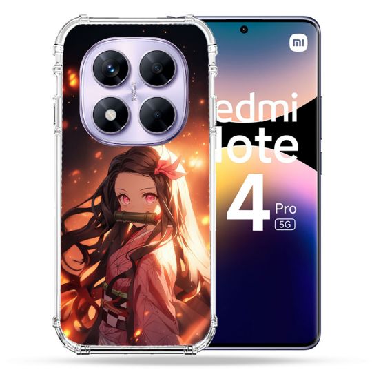 Coque Renforcée Pour Xiaomi Redmi Note 14 PRO 5G Manga Demon Slayer Nezuko Rose