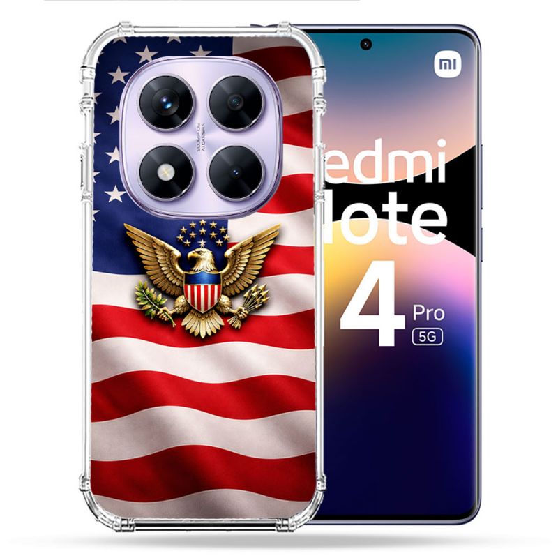 Coque Renforcée Pour Xiaomi Redmi Note 14 PRO 5G Voyage Drapeau USA Etats Unis
