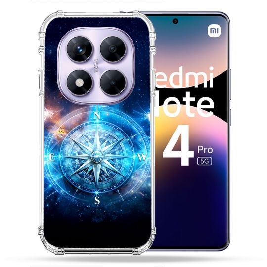 Coque Renforcée Pour Xiaomi Redmi Note 14 PRO 5G Voyage Rose des Vents Stellaire