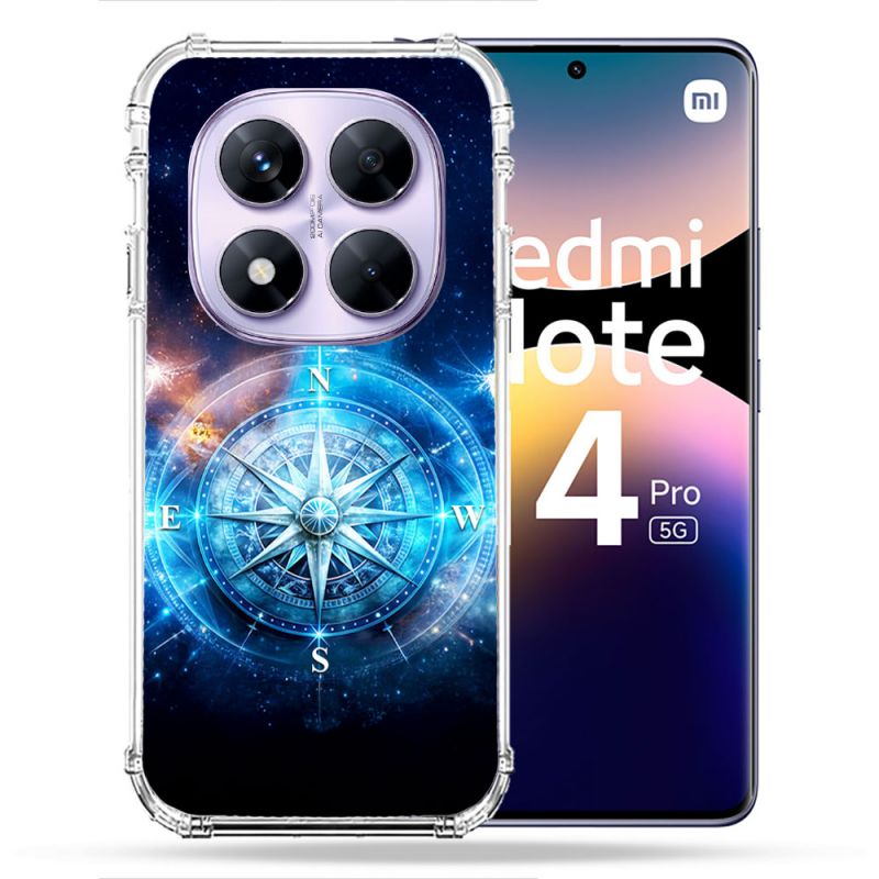 Coque Renforcée Pour Xiaomi Redmi Note 14 PRO 5G Voyage Rose des Vents Stellaire