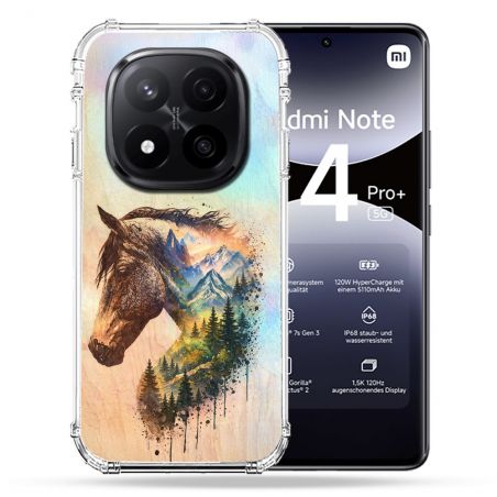 Coque Renforcée Pour Xiaomi Redmi Note 14 PRO PLUS 5G Animal Cheval Montagne