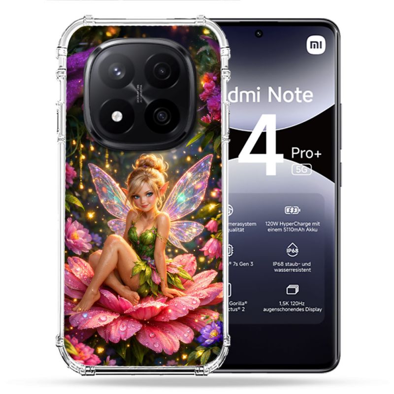 Coque Renforcée Pour Xiaomi Redmi Note 14 PRO PLUS 5G Fantastique Fee Fleur