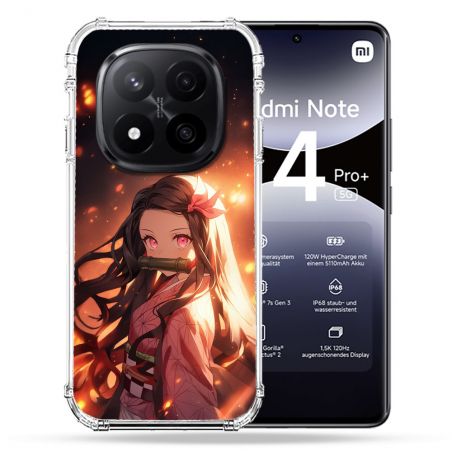 Coque Renforcée Pour Xiaomi Redmi Note 14 PRO PLUS 5G Manga Demon Slayer Nezuko Rose