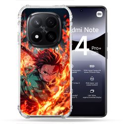 Coque Renforcée Pour Xiaomi Redmi Note 14 PRO PLUS 5G Manga Demon Slayer Tanjiro Feu