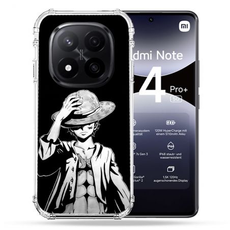 Coque Renforcée Pour Xiaomi Redmi Note 14 PRO PLUS 5G Manga One Piece Luffy Noir