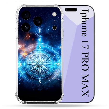 Coque Renforcée Pour Iphone 17 Pro Max Voyage Rose des Vents Stellaire