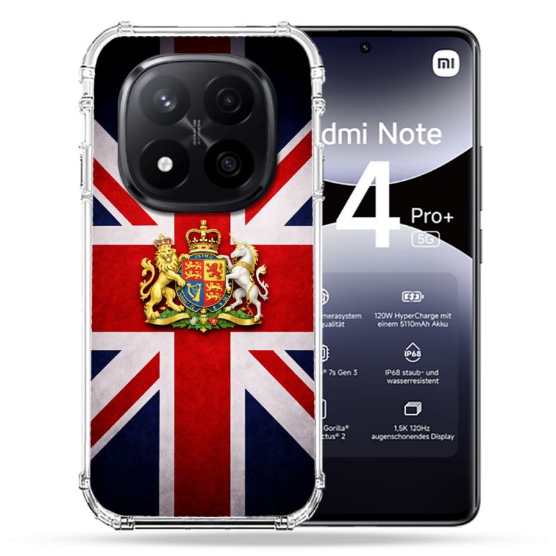 Coque Renforcée Pour Xiaomi Redmi Note 14 PRO PLUS 5G Voyage Drapeau Grande Bretagne UK