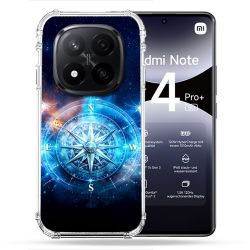 Coque Renforcée Pour Xiaomi Redmi Note 14 PRO PLUS 5G Voyage Rose des Vents Stellaire