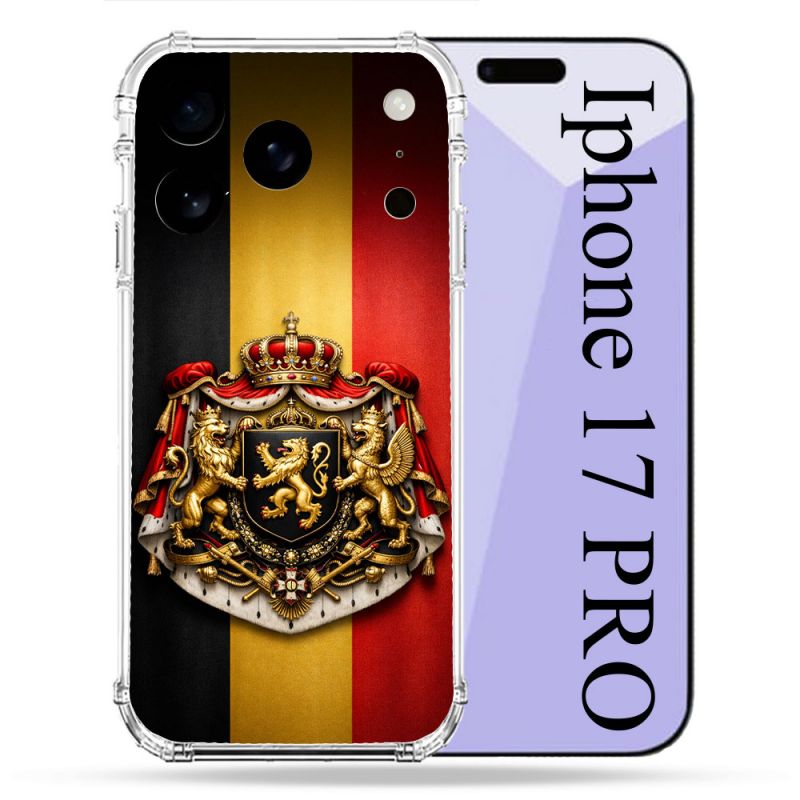 Coque Renforcée Pour Iphone 17 Pro Voyage Drapeau Belgique