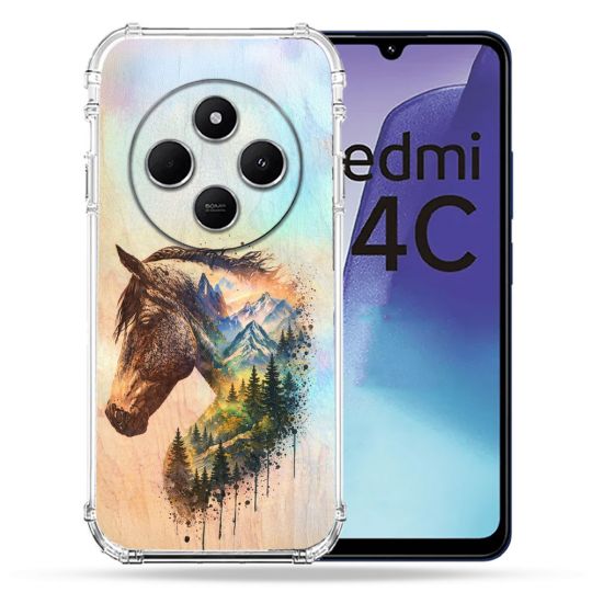 Coque Renforcée Pour Xiaomi Redmi 14C 4G Animal Cheval Montagne