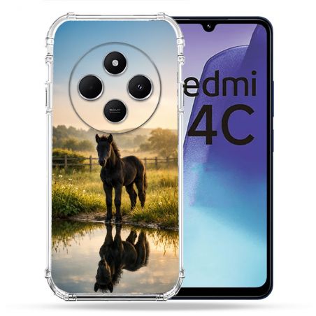 Coque Renforcée Pour Xiaomi Redmi 14C 4G Animal Cheval Reflet