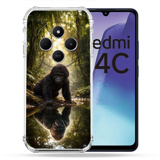 Coque Renforcée Pour Xiaomi Redmi 14C 4G Animal Gorille Reflet