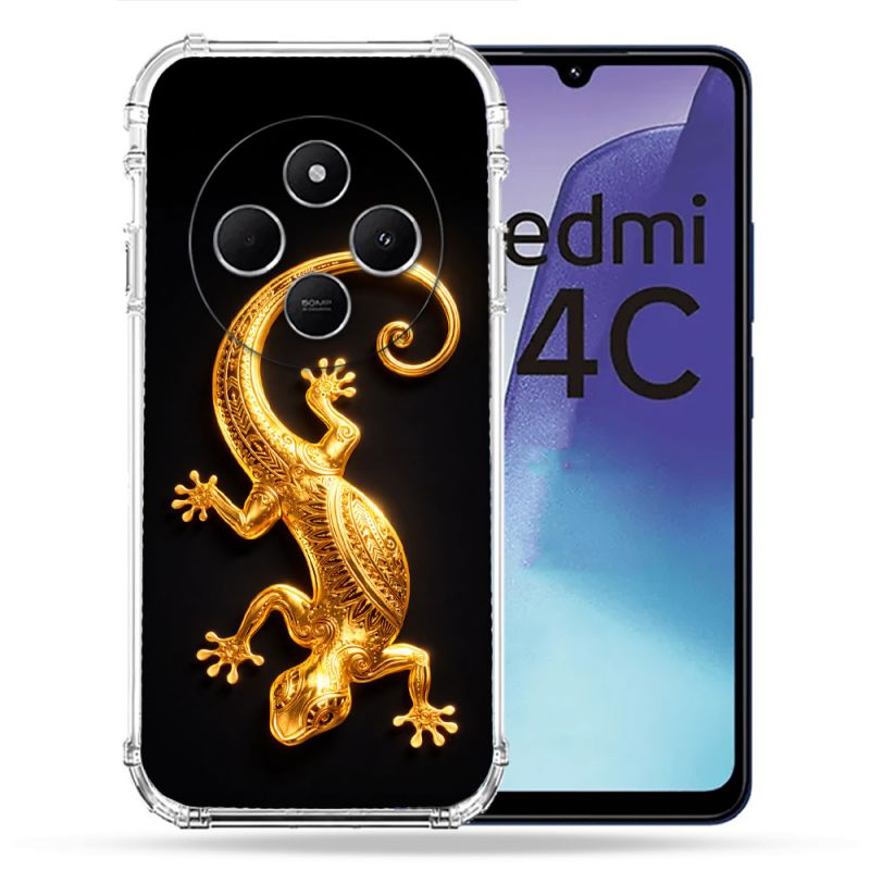 Coque Renforcée Pour Xiaomi Redmi 14C 4G Animal Lezard Noir 2026