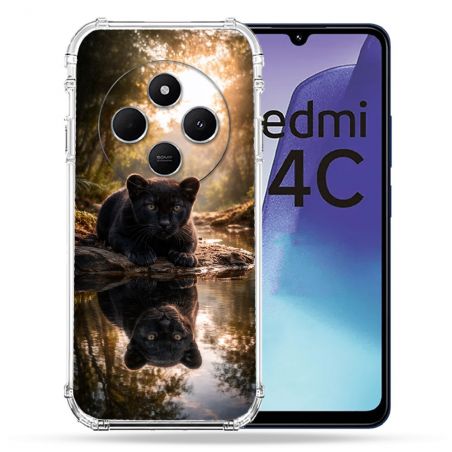 Coque Renforcée Pour Xiaomi Redmi 14C 4G Animal Panthère Reflet