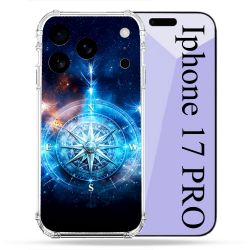 Coque Renforcée Pour Iphone 17 Pro Voyage Rose des Vents Stellaire