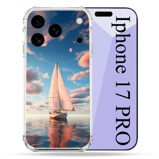 Coque Renforcée Pour Iphone 17 Pro Voyage Voilier Reflet