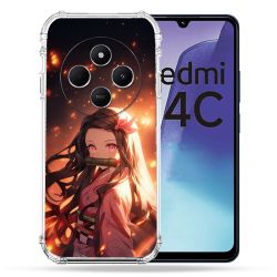 Coque Renforcée Pour Xiaomi Redmi 14C 4G Manga Demon Slayer Nezuko Rose