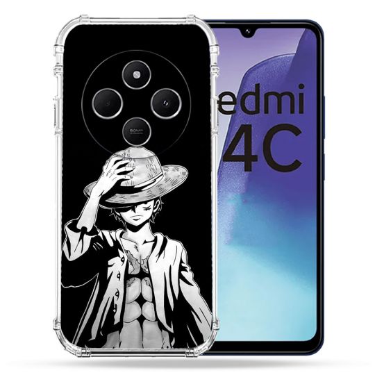 Coque Renforcée Pour Xiaomi Redmi 14C 4G Manga One Piece Luffy Noir