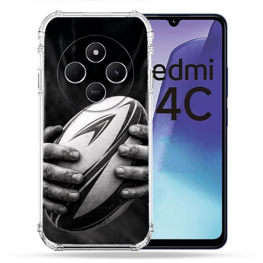 Coque Renforcée Pour Xiaomi Redmi 14C 4G Sport Rugby Ballon Moderne