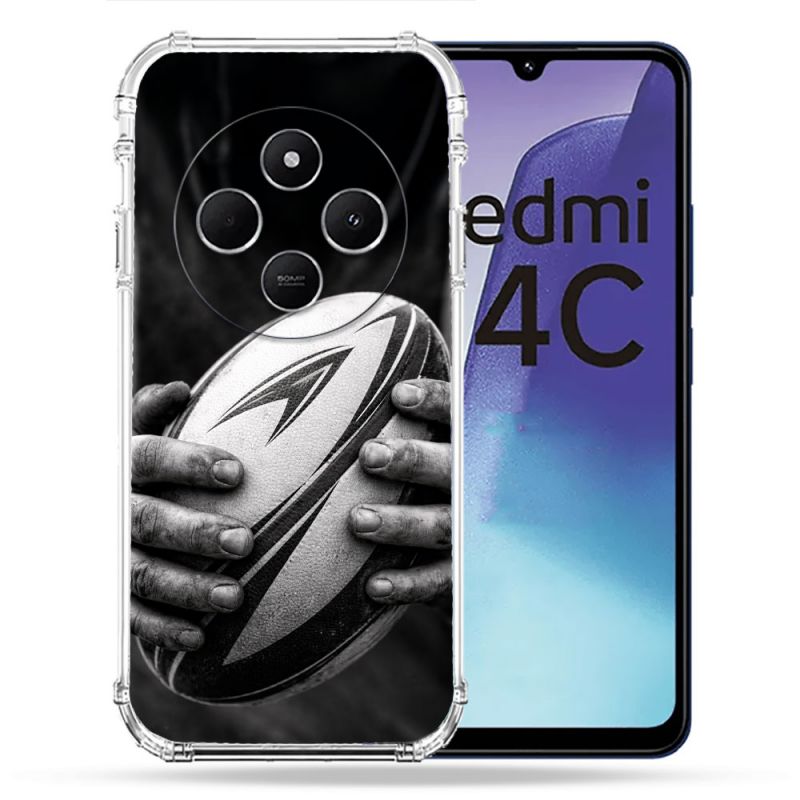 Coque Renforcée Pour Xiaomi Redmi 14C 4G Sport Rugby Ballon Moderne