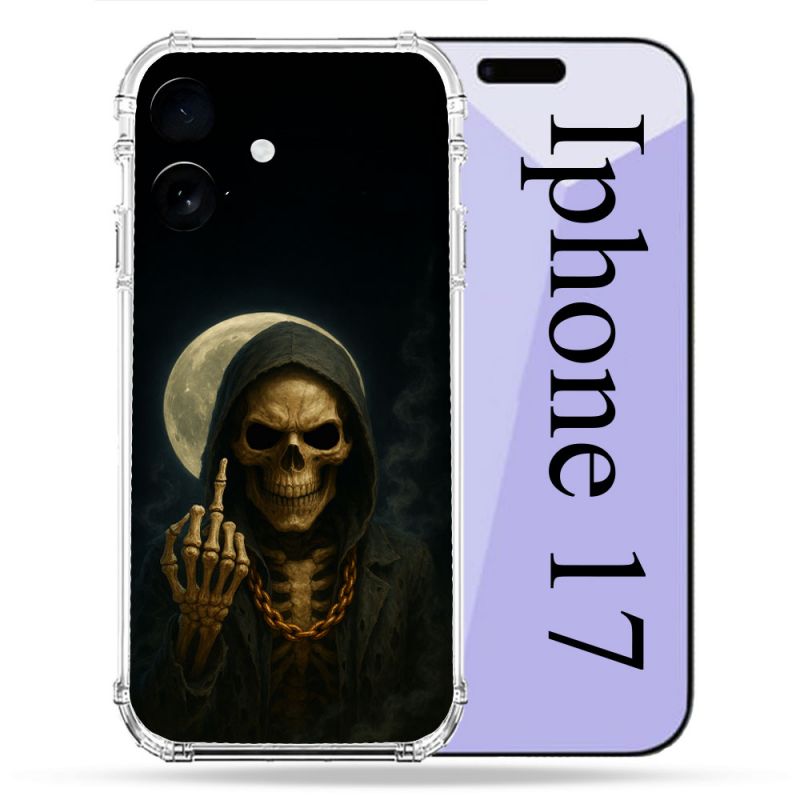 Coque Renforcée Pour Iphone 17 Tete de Mort Doigt 2026