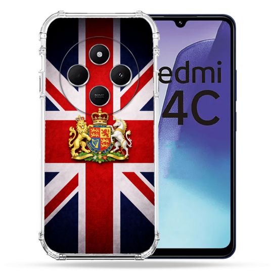 Coque Renforcée Pour Xiaomi Redmi 14C 4G Voyage Drapeau Grande Bretagne UK