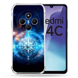 Coque Renforcée Pour Xiaomi Redmi 14C 4G Voyage Rose des Vents Stellaire